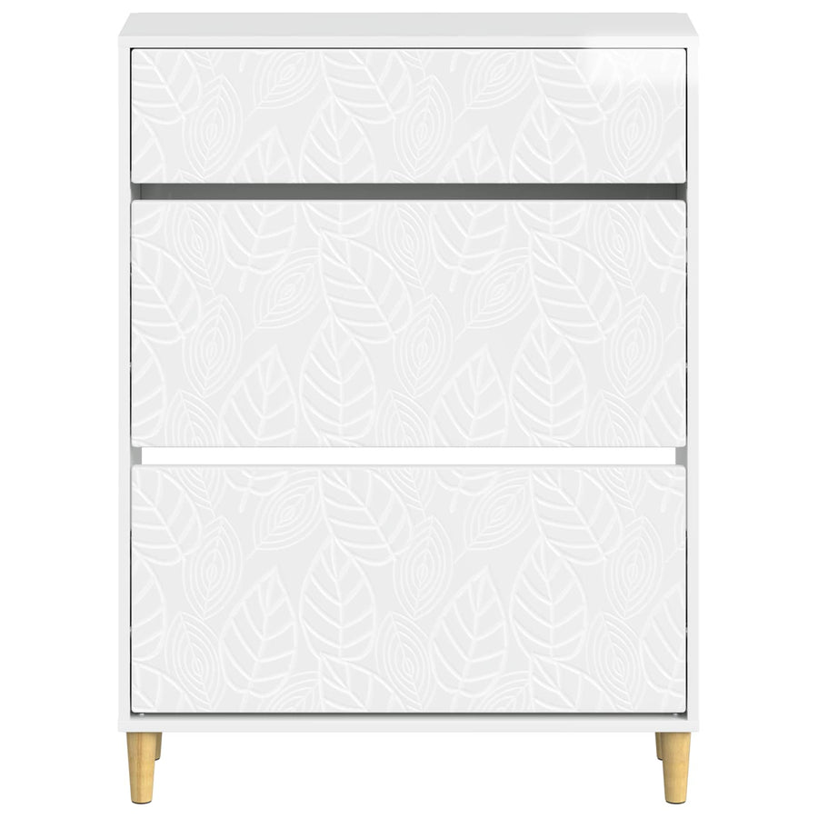 Schoenenkast DELFT 78 x 24 x 103 cm Bewerkt hout Hoogglans Wit
