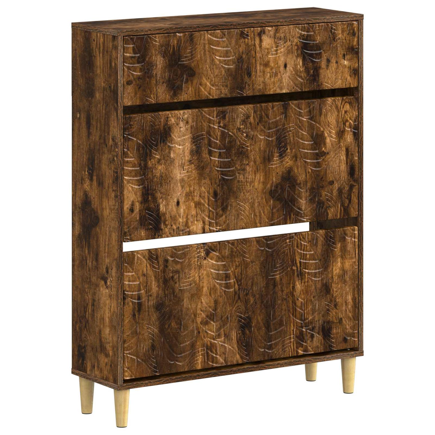 Schoenenkast DELFT 78 x 24 x 103 cm Bewerkt hout Gerookt eiken