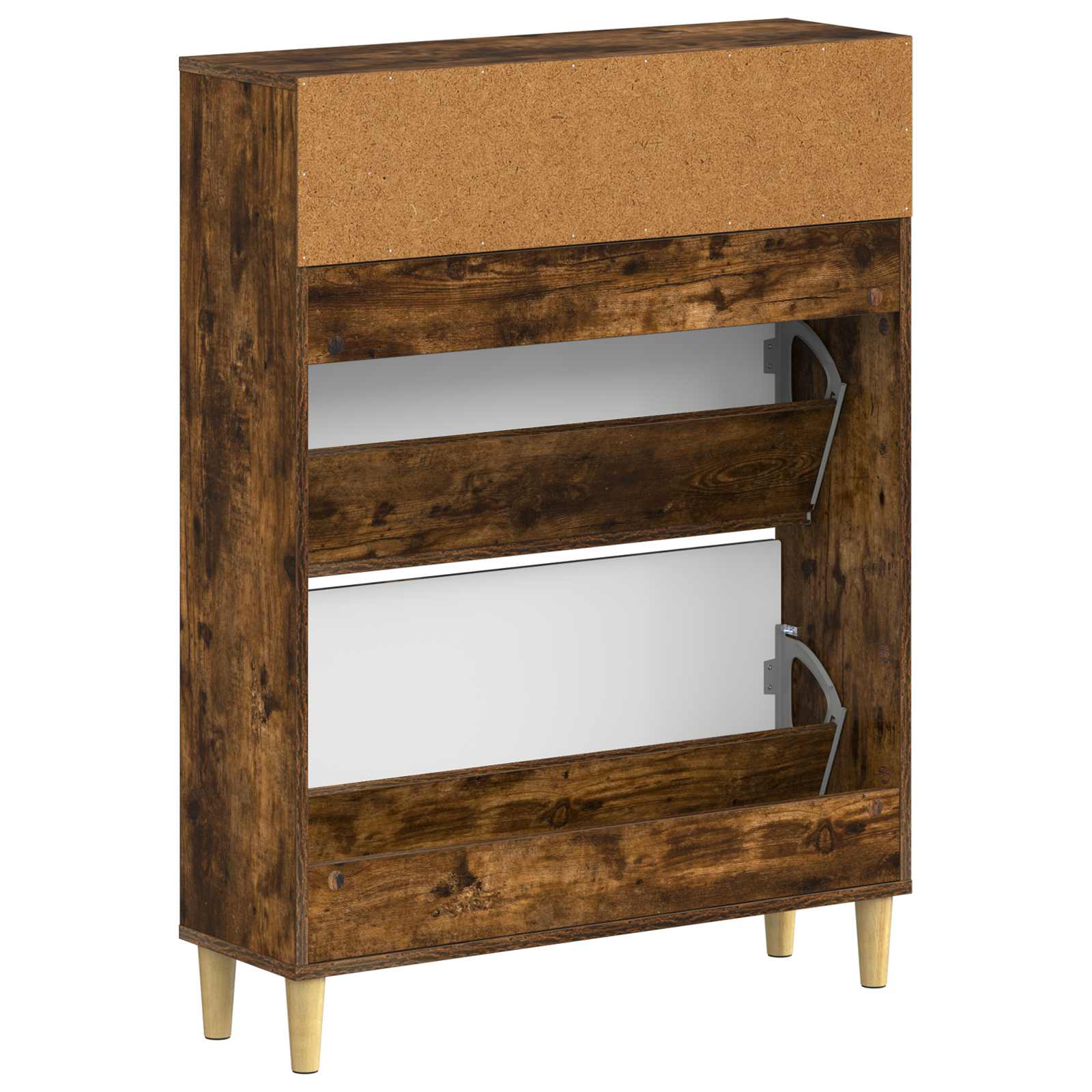 Schoenenkast DELFT 78 x 24 x 103 cm Bewerkt hout Gerookt eiken