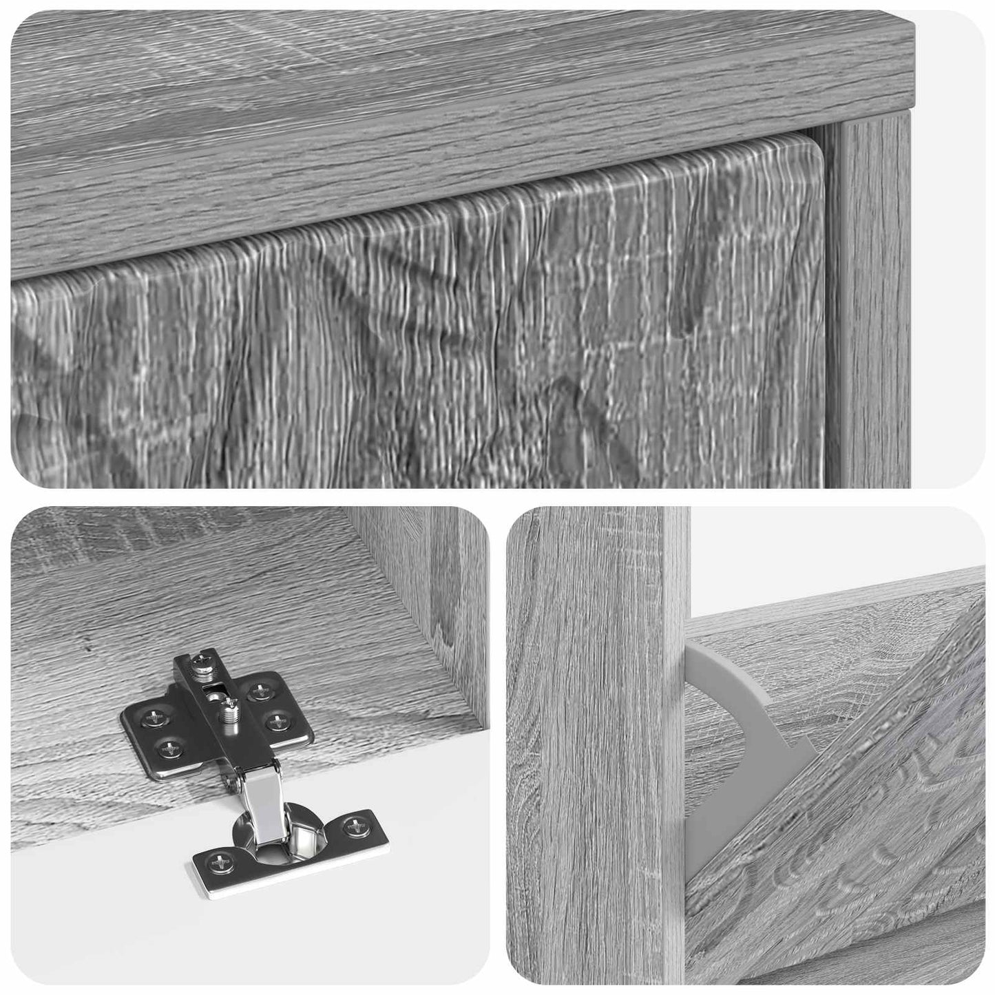 Schoenenkast DELFT 78 x 24 x 103 cm Bewerkt hout Grijs Sonoma