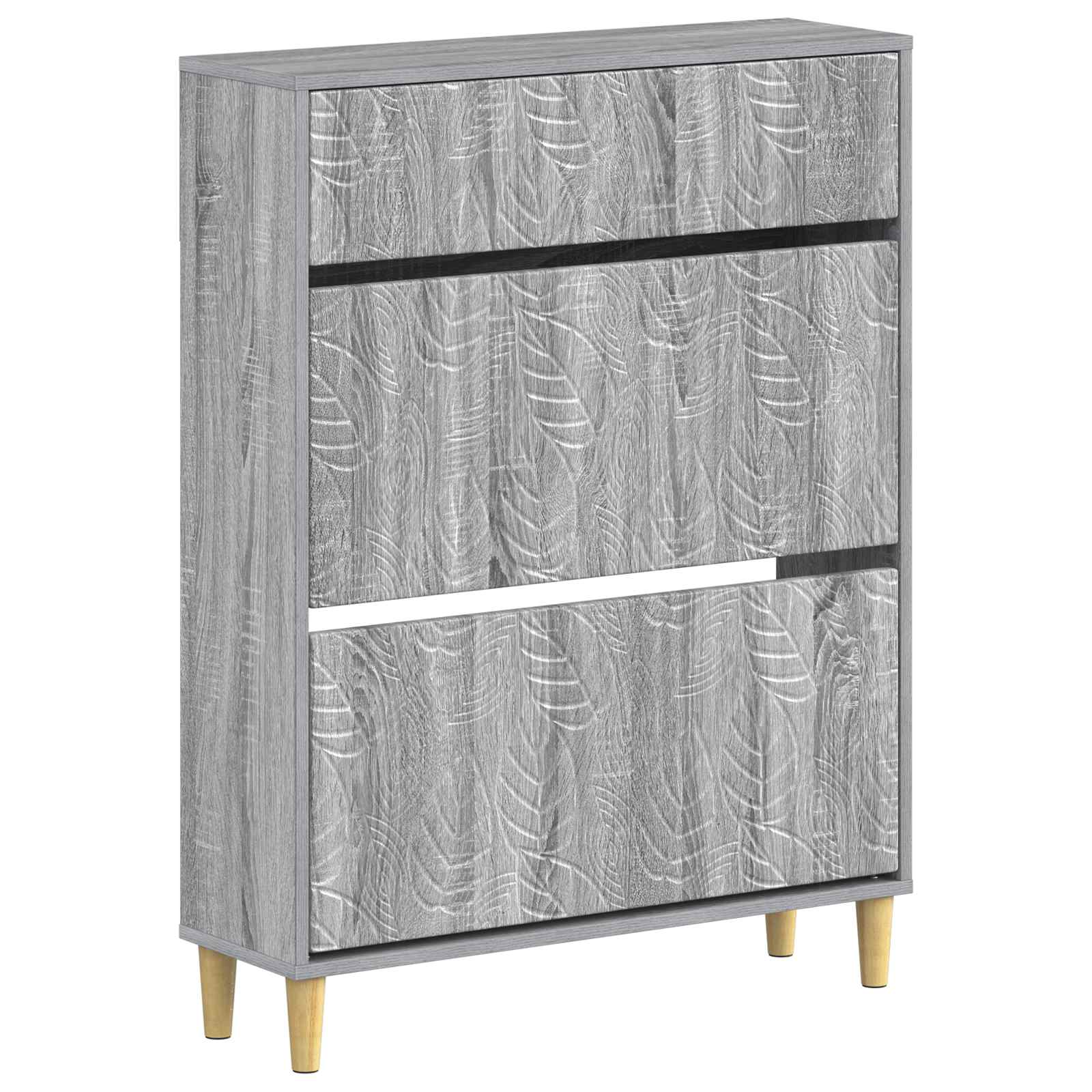 Schoenenkast DELFT 78 x 24 x 103 cm Bewerkt hout Grijs Sonoma