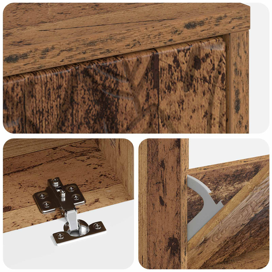 Schoenenkast DELFT 78 x 24 x 103 cm Bewerkt hout Oud hout