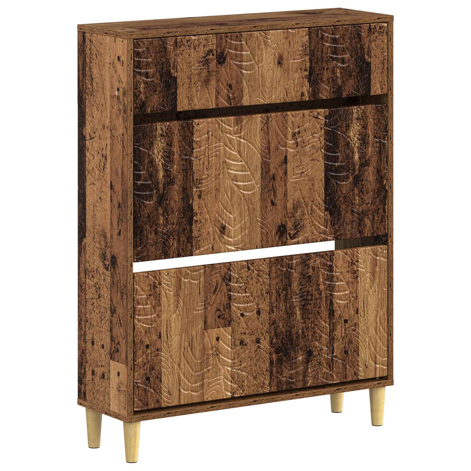 Schoenenkast DELFT 78 x 24 x 103 cm Bewerkt hout Oud hout