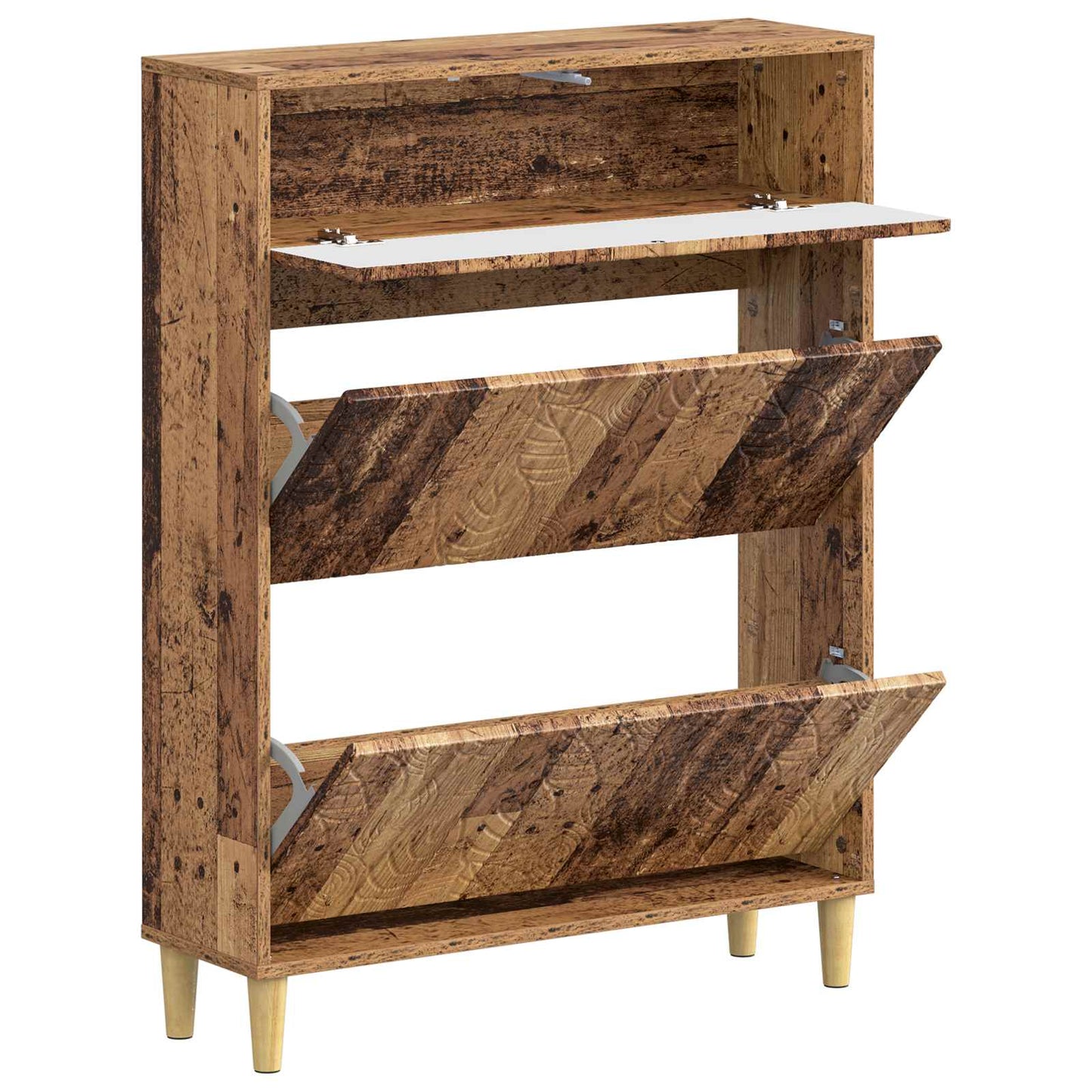 Schoenenkast DELFT 78 x 24 x 103 cm Bewerkt hout Oud hout
