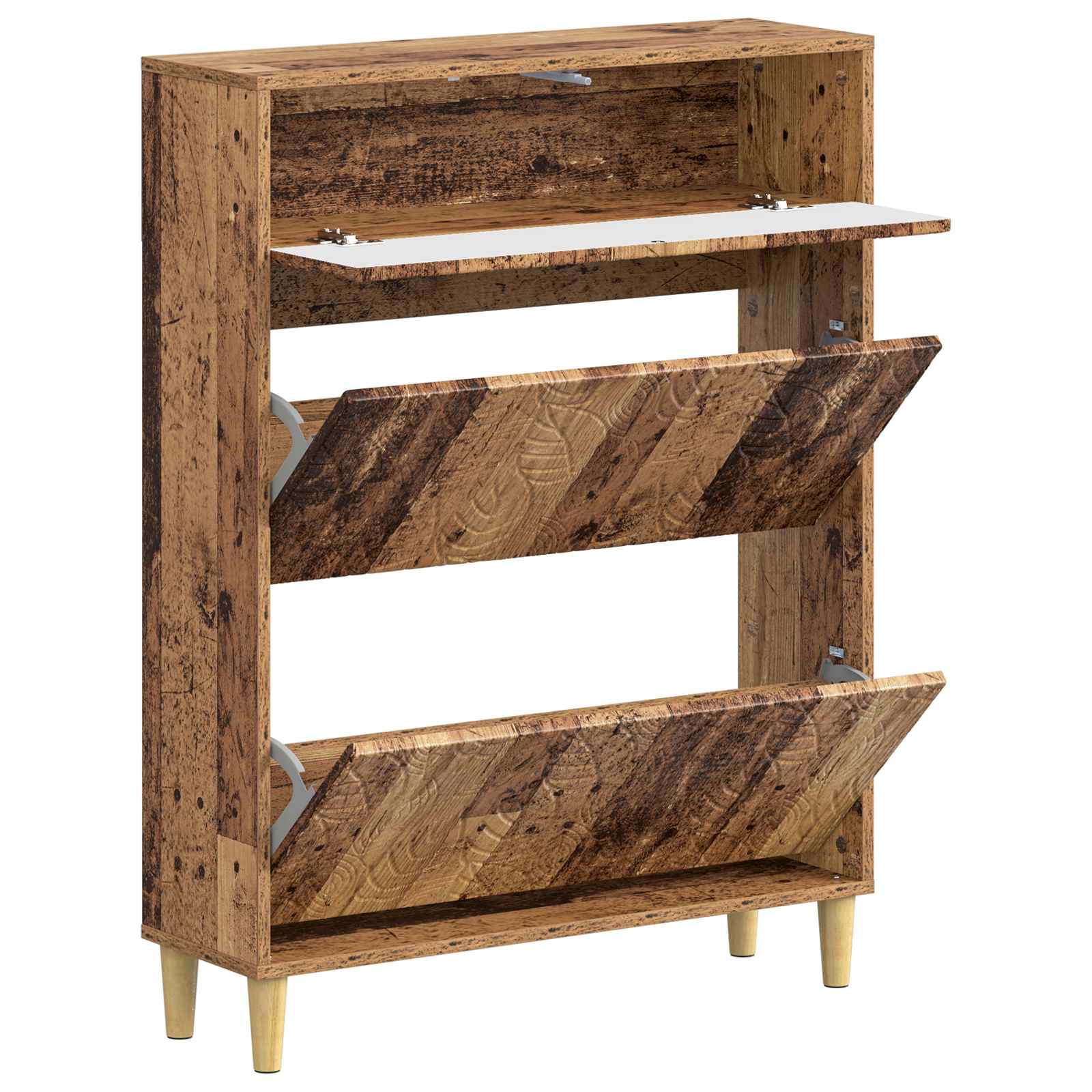 Schoenenkast DELFT 78 x 24 x 103 cm Bewerkt hout Oud hout