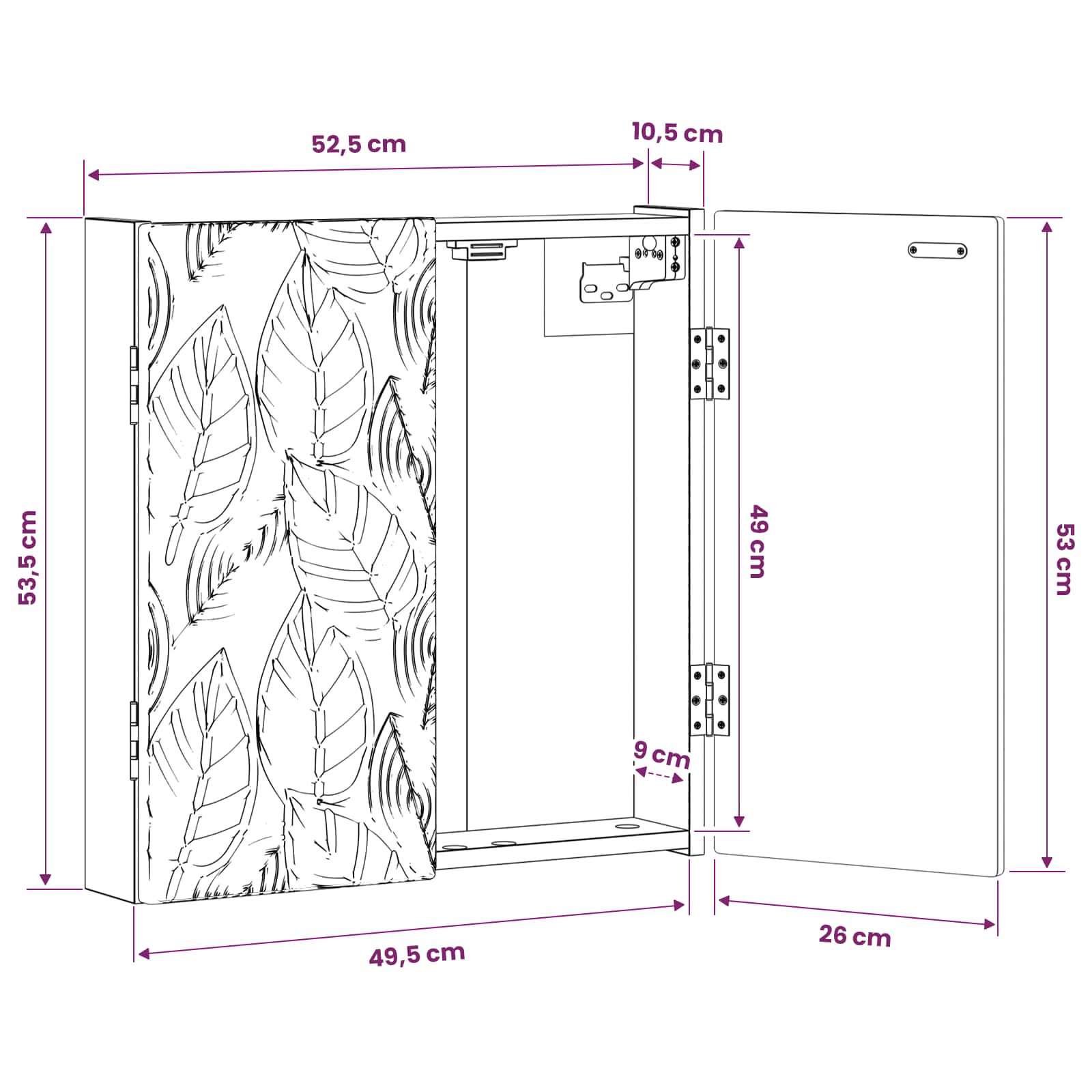 Dartbord Kabinet DELFT Sonoma Eiken 52,5 x 10,5 x 53,5 cm
