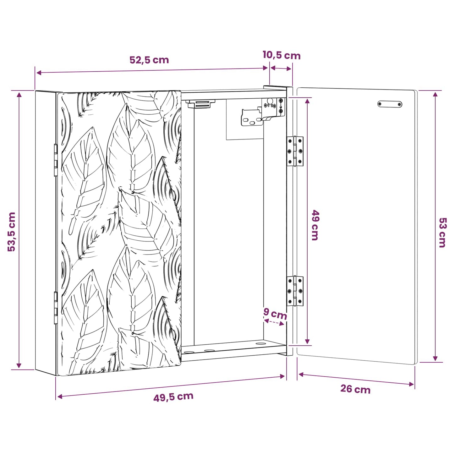 Dartbord Kabinet DELFT Grijs Sonoma 52,5 x 10,5 x 53,5 cm