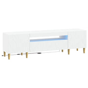 TV-meubel wit bewerkt hout met led