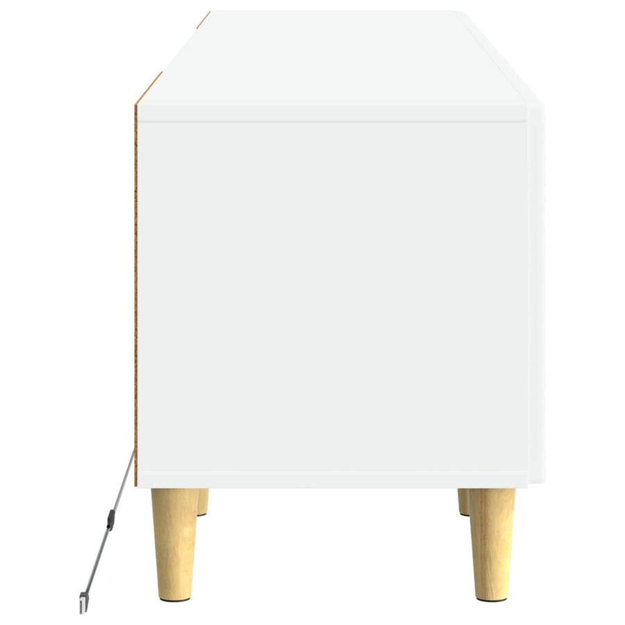 LED tv-meubel Wit Bewerkt hout