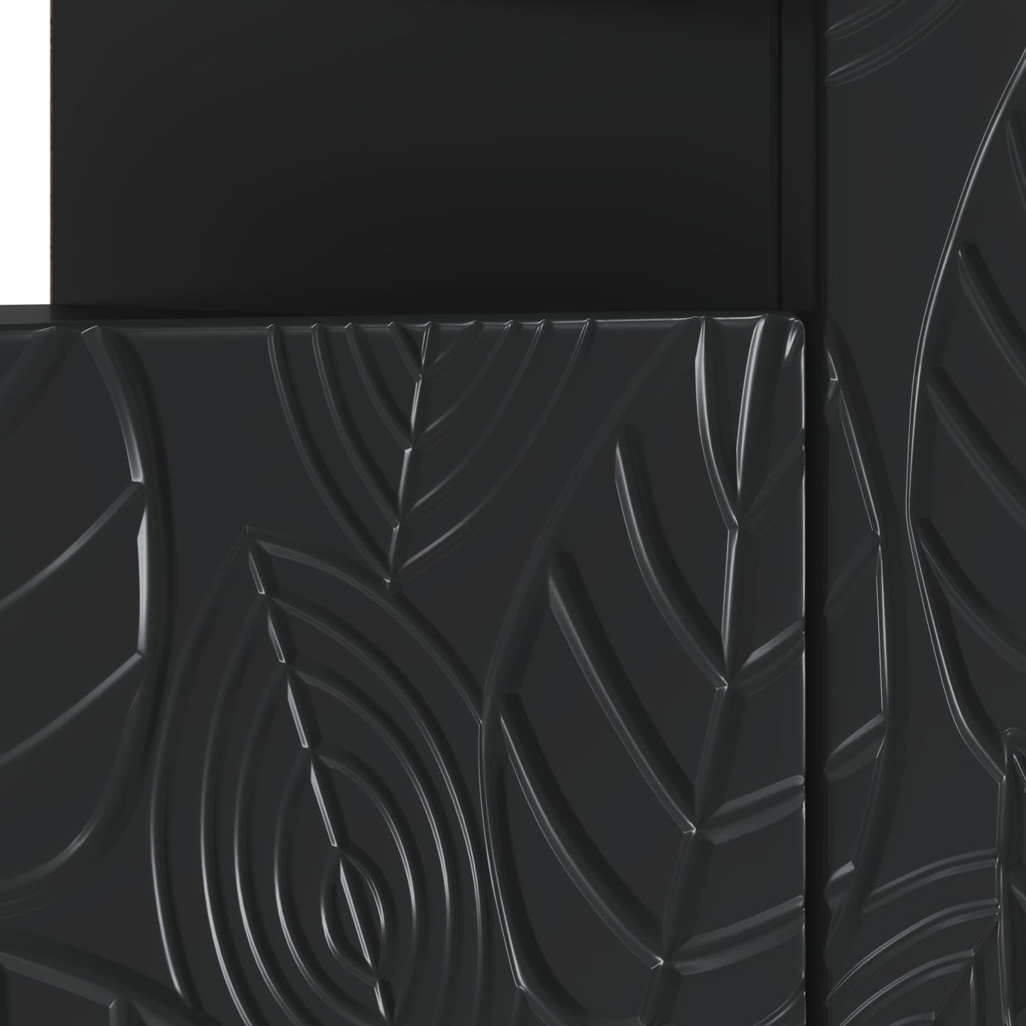LED tv-meubel Zwart Bewerkt hout