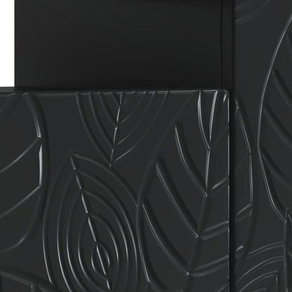 LED tv-meubel Zwart Bewerkt hout
