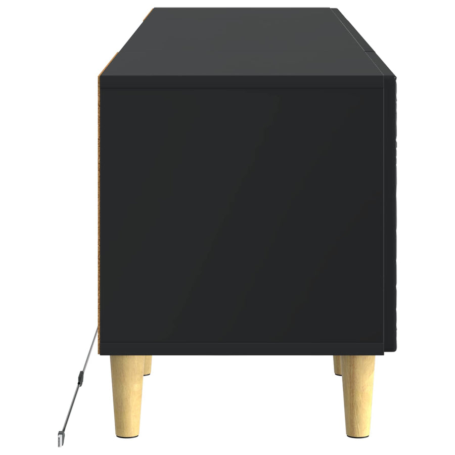 LED tv-meubel Zwart Bewerkt hout