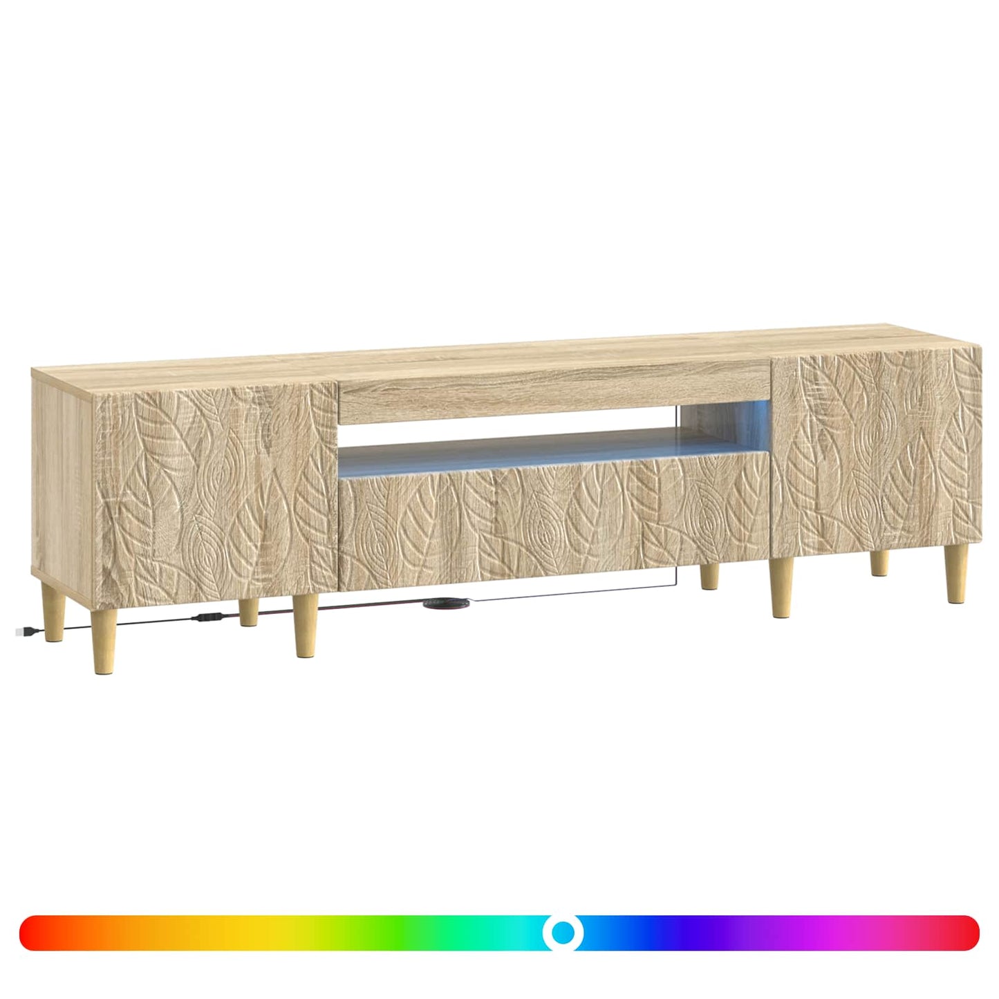 LED tv-meubel Sonoma Eiken Bewerkt hout