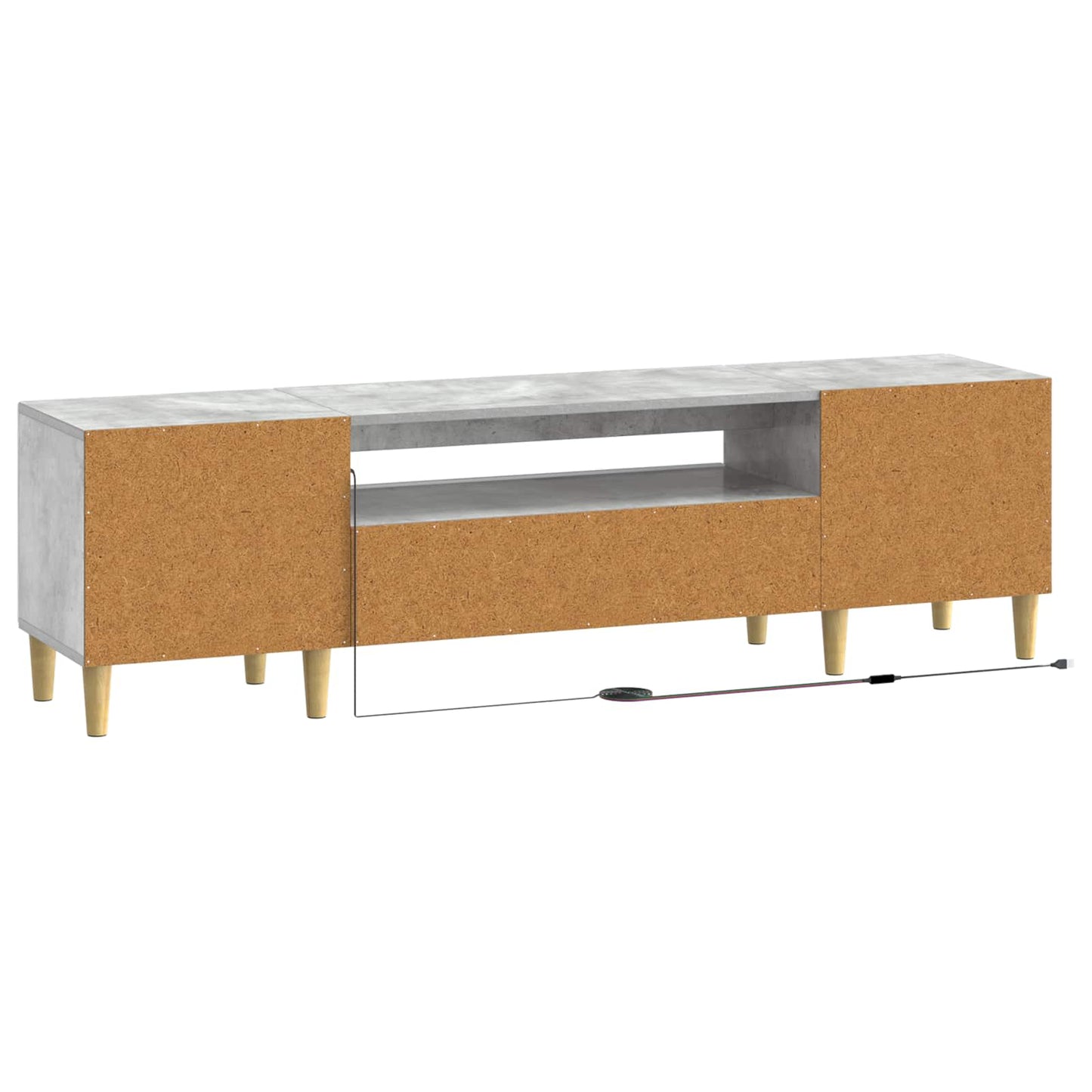 LED tv-meubel Betongrijs Bewerkt hout