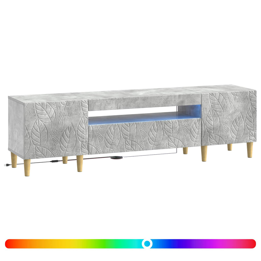 LED tv-meubel Betongrijs Bewerkt hout