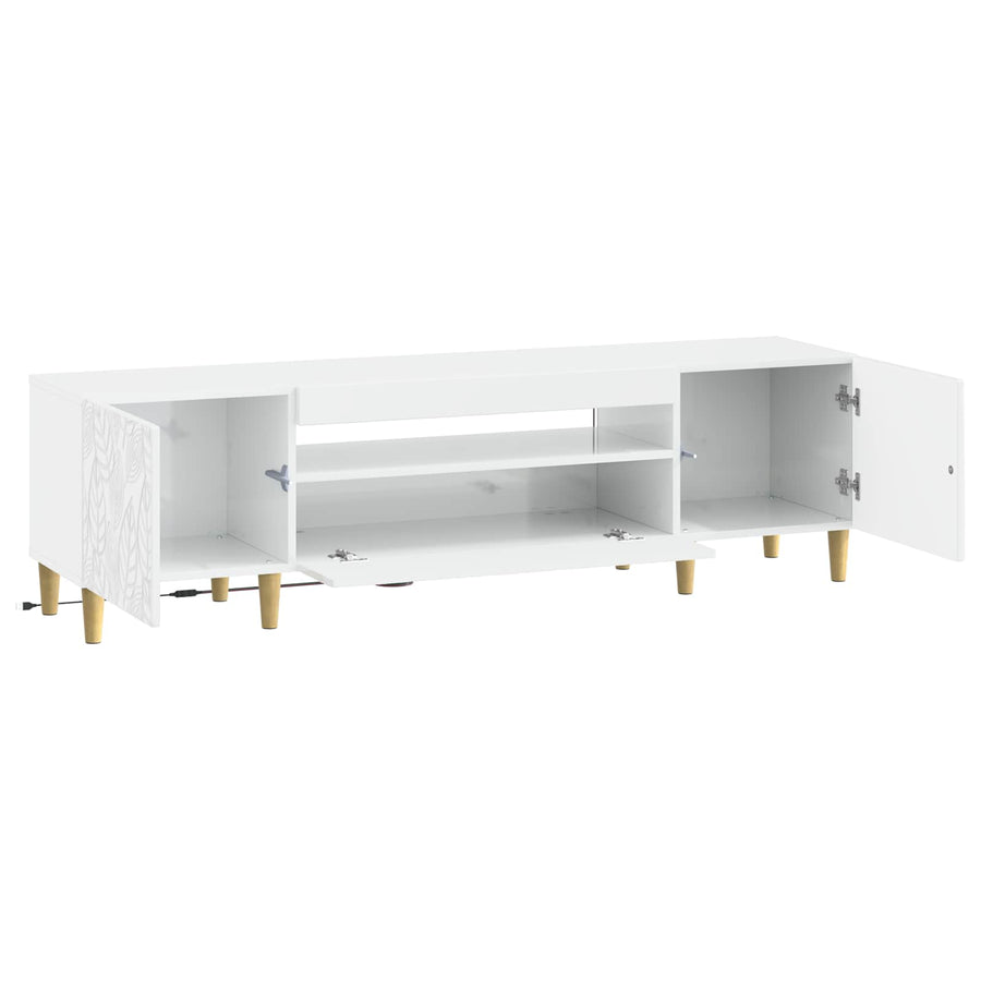 LED tv-meubel Hoogglans Wit Bewerkt hout