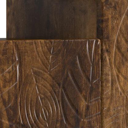 LED tv-meubel Gerookt eiken Bewerkt hout