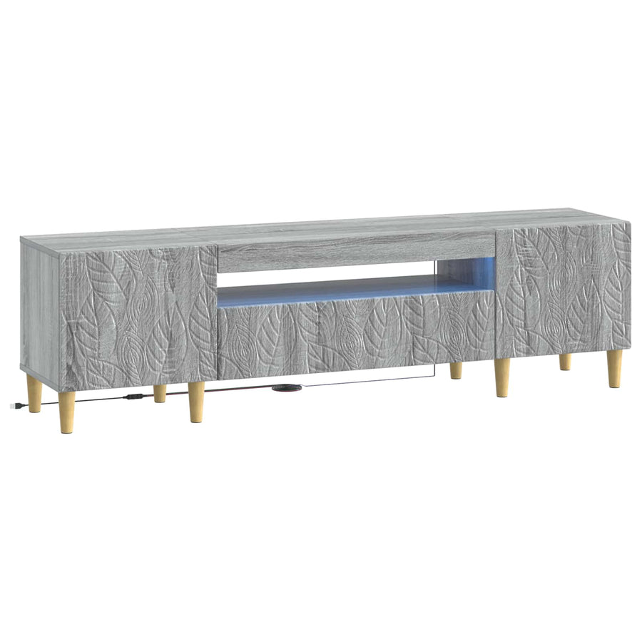 LED tv-meubel Grijs Sonoma Bewerkt hout