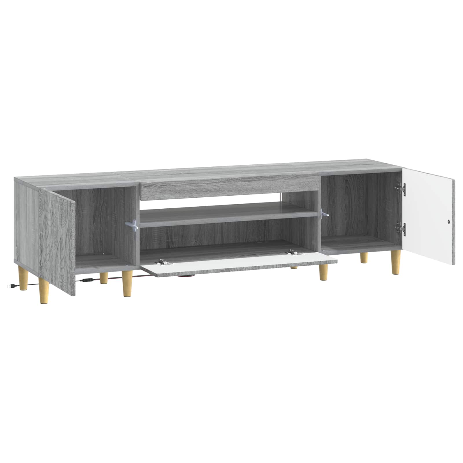 LED tv-meubel Grijs Sonoma Bewerkt hout