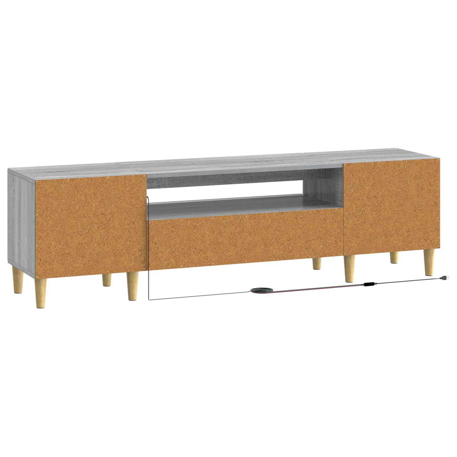 LED tv-meubel Grijs Sonoma Bewerkt hout