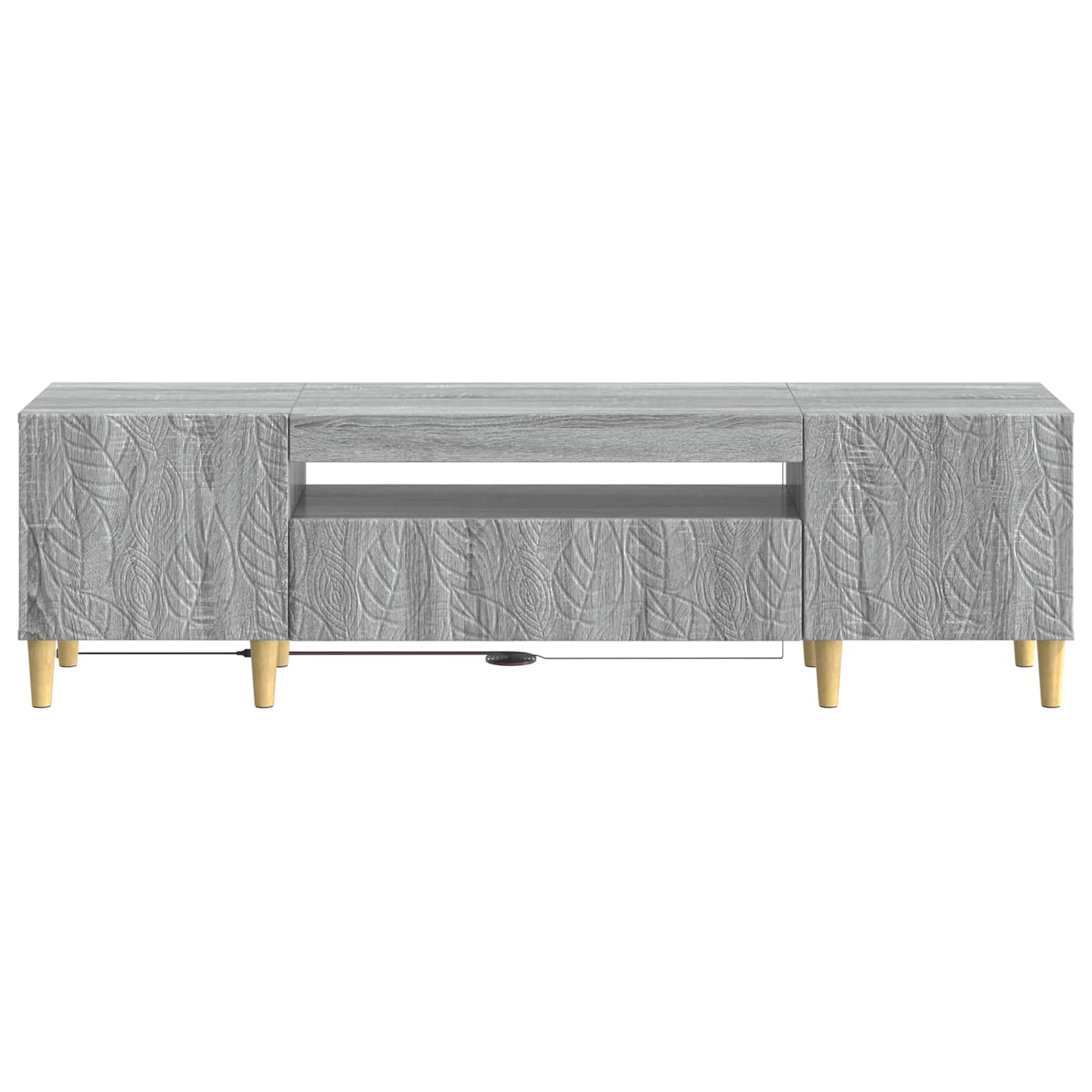 LED tv-meubel Grijs Sonoma Bewerkt hout