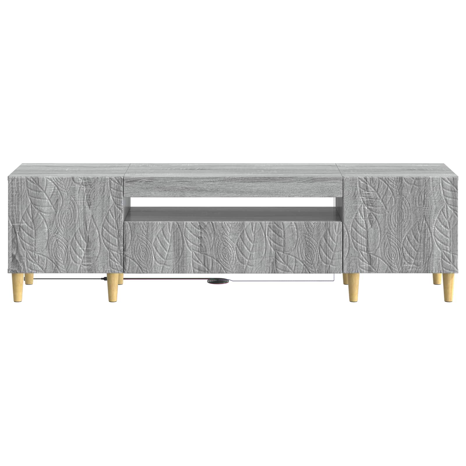 LED tv-meubel Grijs Sonoma Bewerkt hout