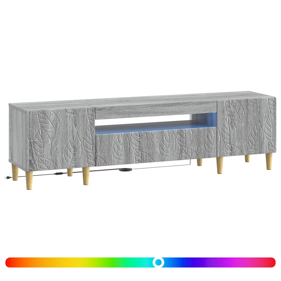 LED tv-meubel Grijs Sonoma Bewerkt hout