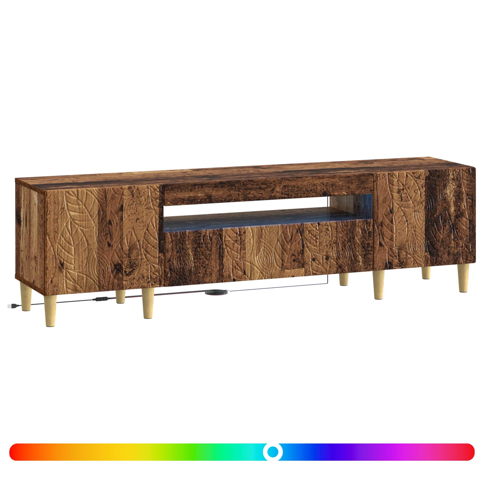 LED tv-meubel Oud hout Bewerkt hout