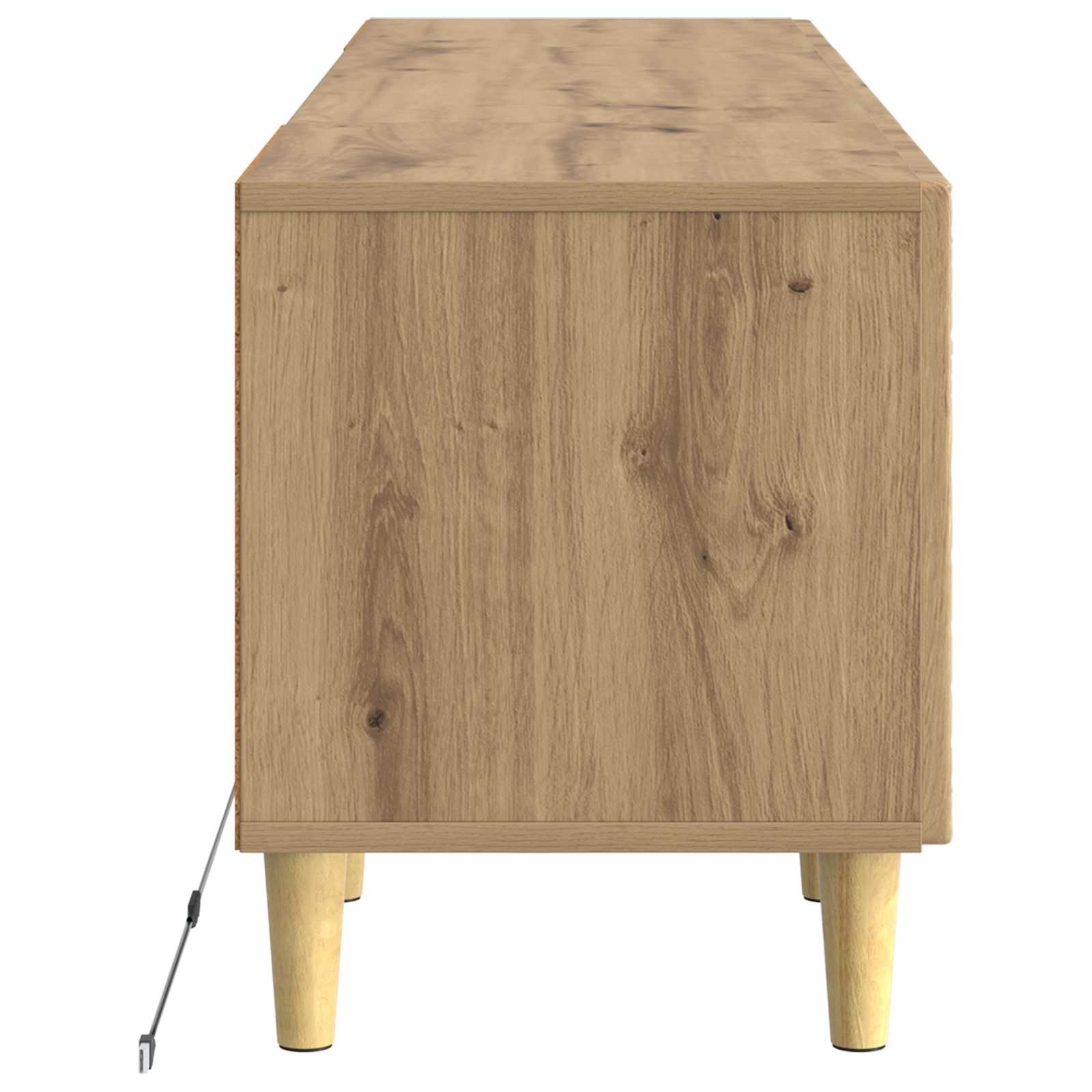LED tv-meubel Artisanaal eiken Bewerkt hout