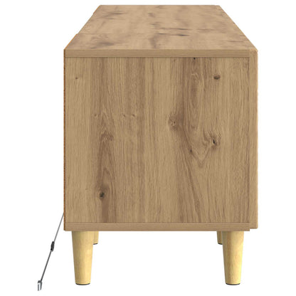 LED tv-meubel Artisanaal eiken Bewerkt hout