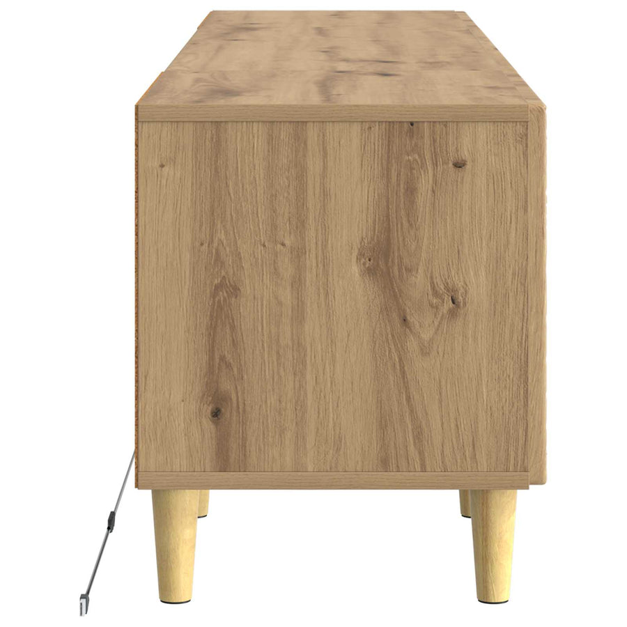 LED tv-meubel Artisanaal eiken Bewerkt hout