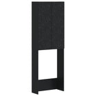 Toiletkast zwart 66x25,5x190 cm bewerkt hout