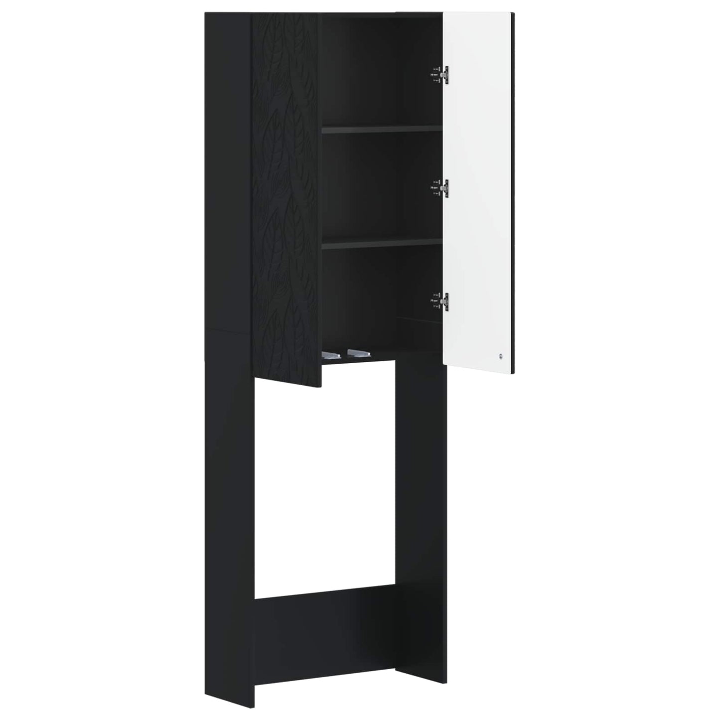 Toiletkast DELFT Zwart 66 x 25,5 x 190 cm Bewerkt hout