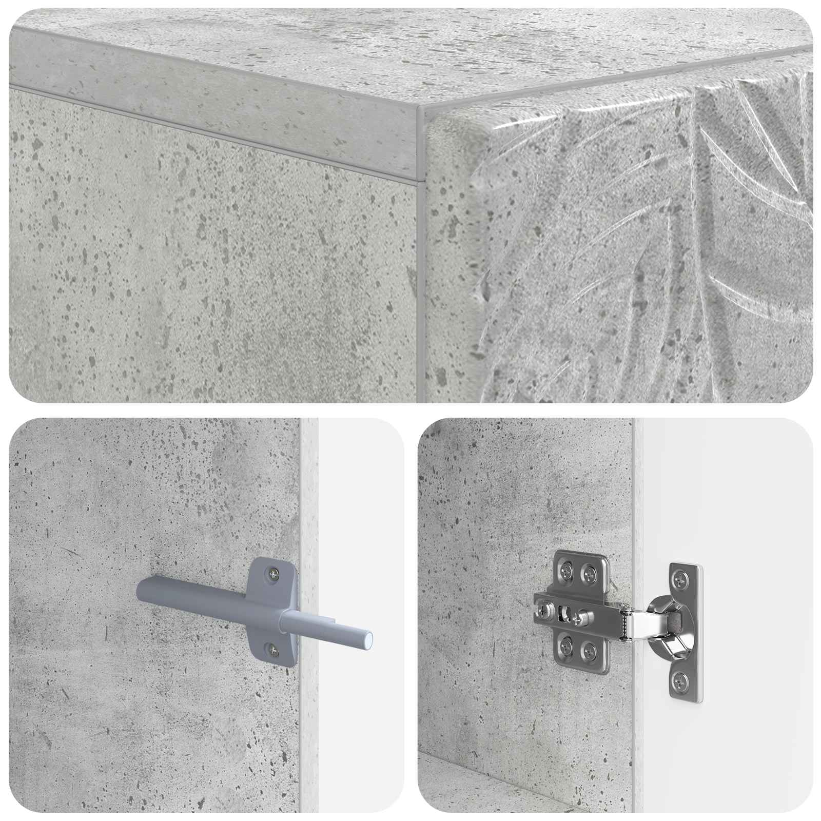 Toiletkast DELFT Betongrijs 66 x 25,5 x 190 cm Bewerkt hout