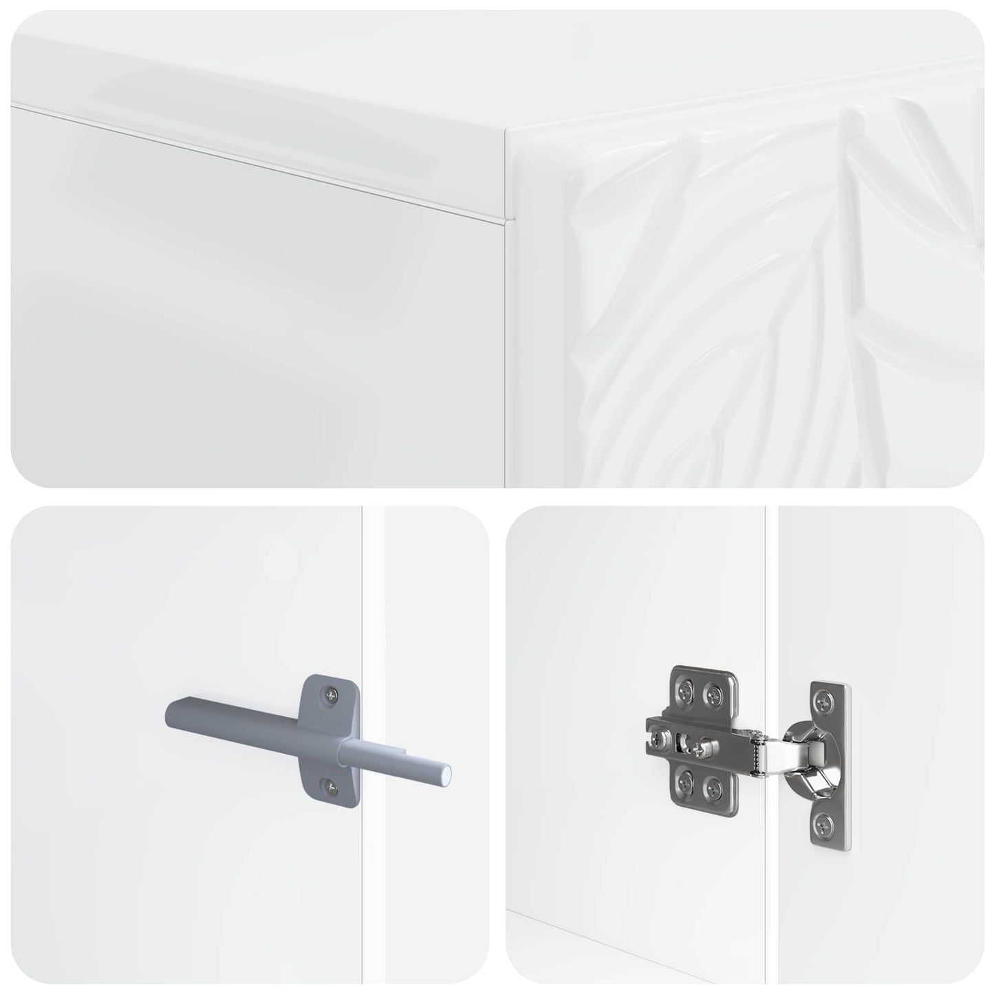Toiletkast DELFT Hoogglans Wit 66 x 25,5 x 190 cm Bewerkt hout