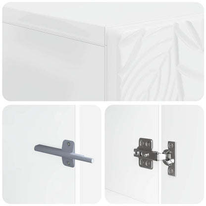 Toiletkast DELFT Hoogglans Wit 66 x 25,5 x 190 cm Bewerkt hout