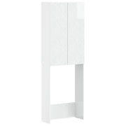 Toiletkast 66x25,5x190 cm hoogglans wit bewerkt hout