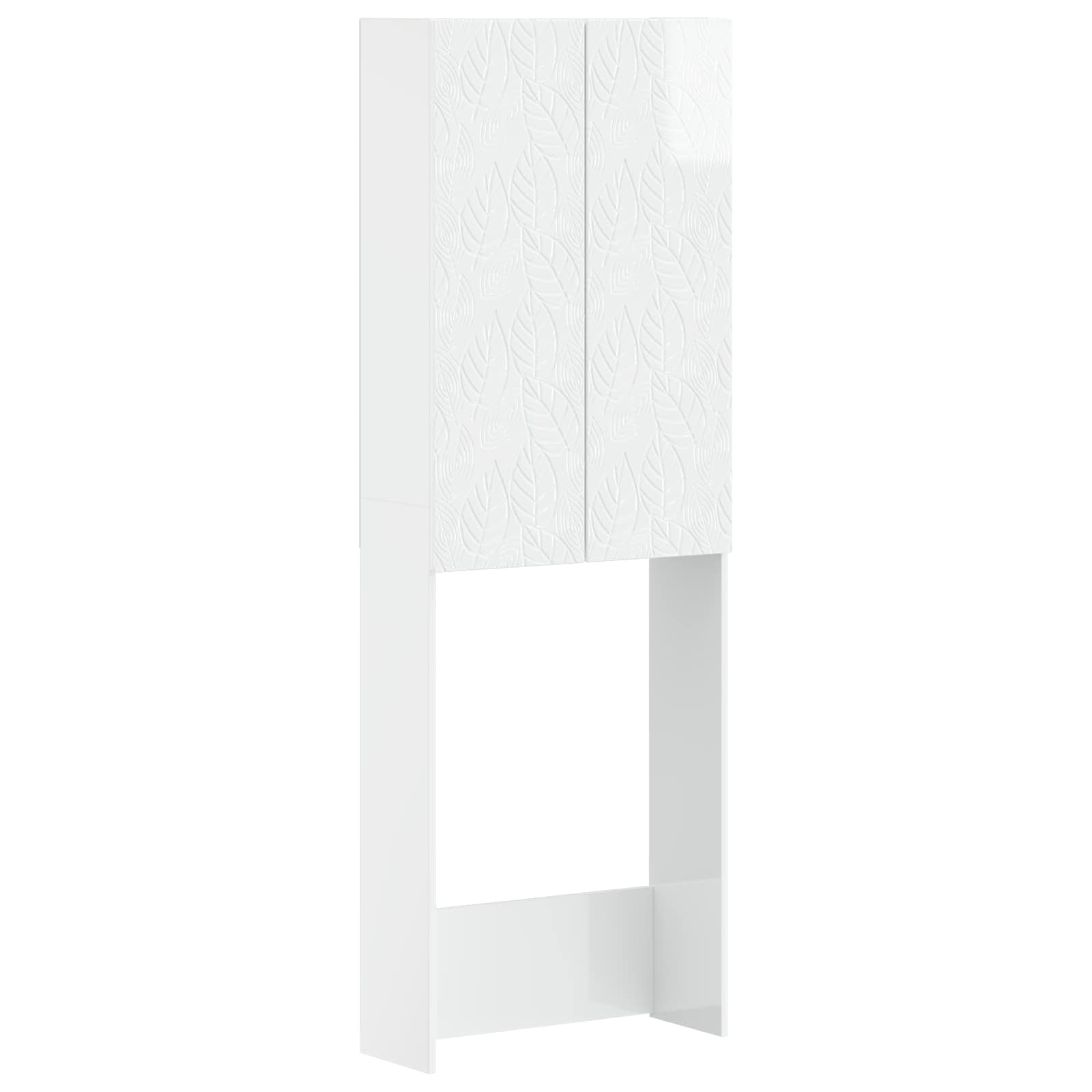 Toiletkast DELFT Hoogglans Wit 66 x 25,5 x 190 cm Bewerkt hout