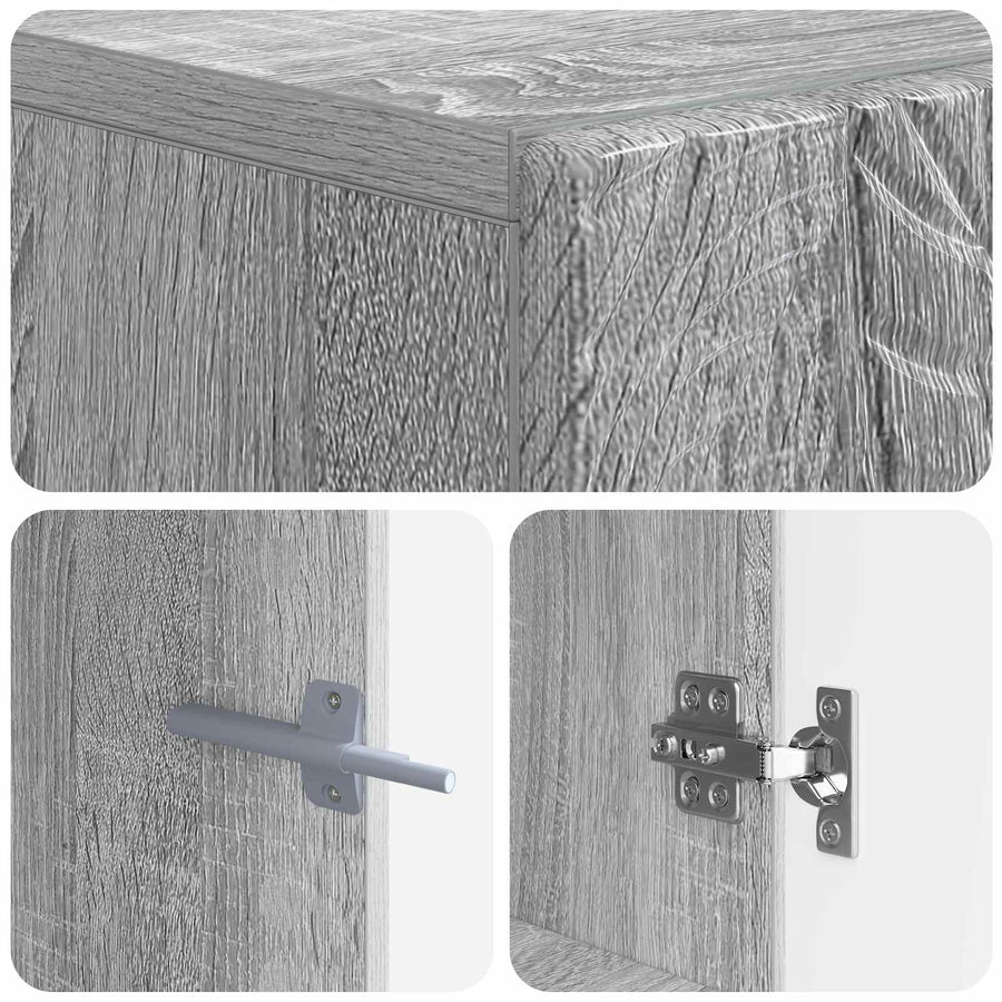 Toiletkast DELFT Grijs Sonoma 66 x 25,5 x 190 cm Bewerkt hout