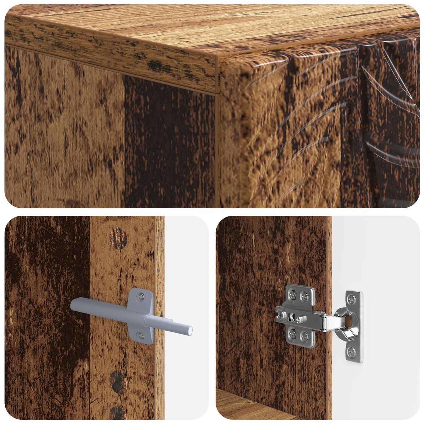 Toiletkast DELFT Oud hout 66 x 25,5 x 190 cm Bewerkt hout