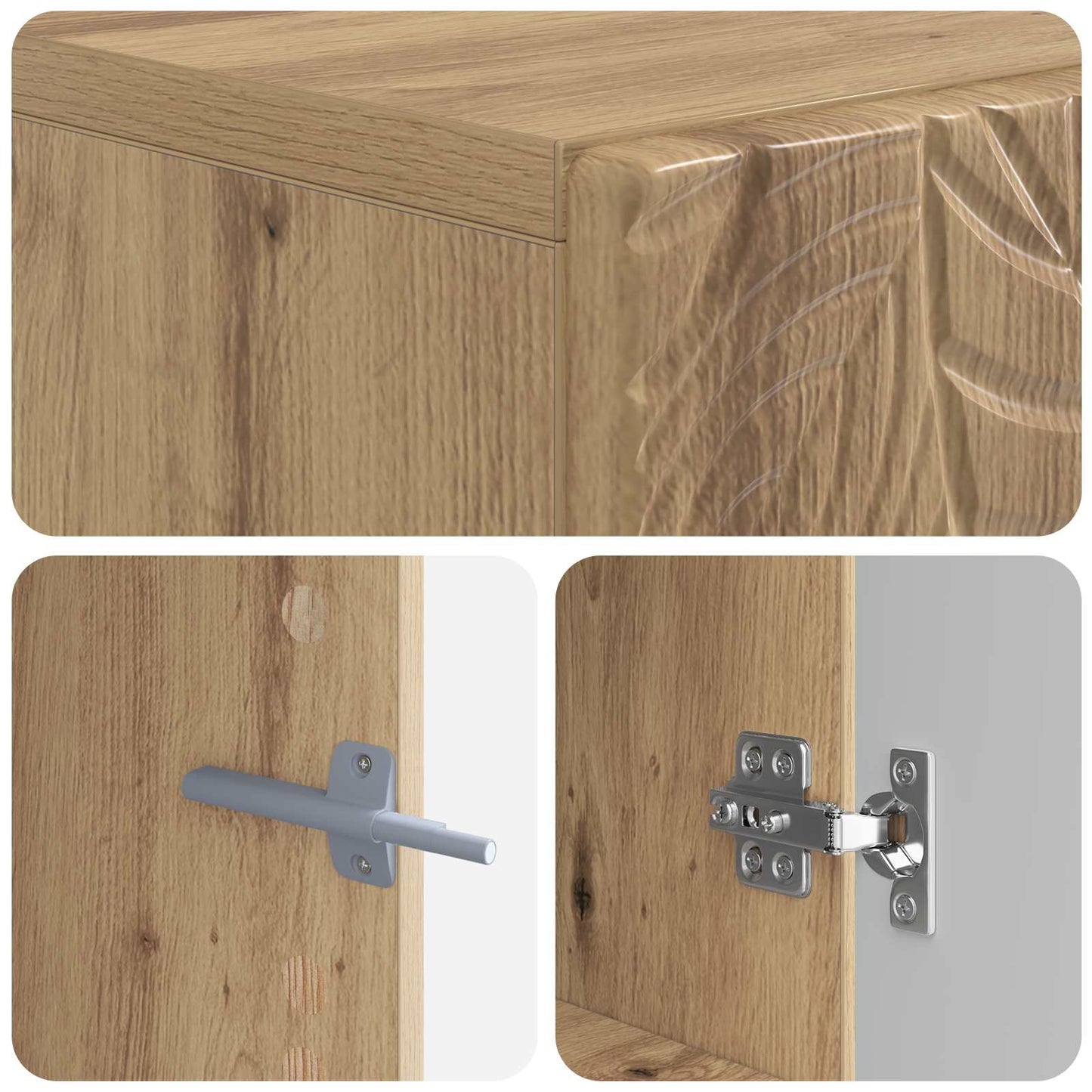 Toiletkast DELFT Artisanaal eiken 66 x 25,5 x 190 cm