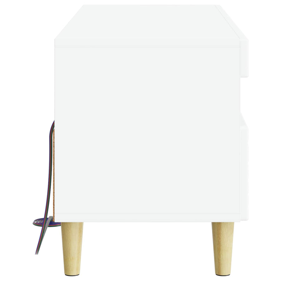 LED tv-meubel Wit Bewerkt hout
