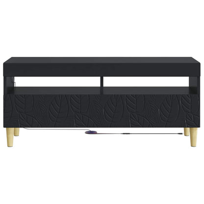 LED tv-meubel Zwart Bewerkt hout