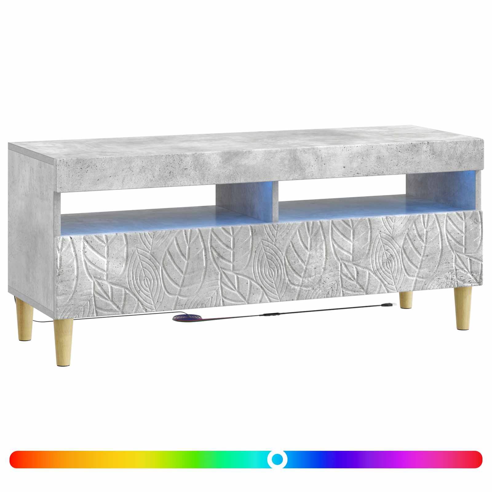 LED tv-meubel Betongrijs Bewerkt hout