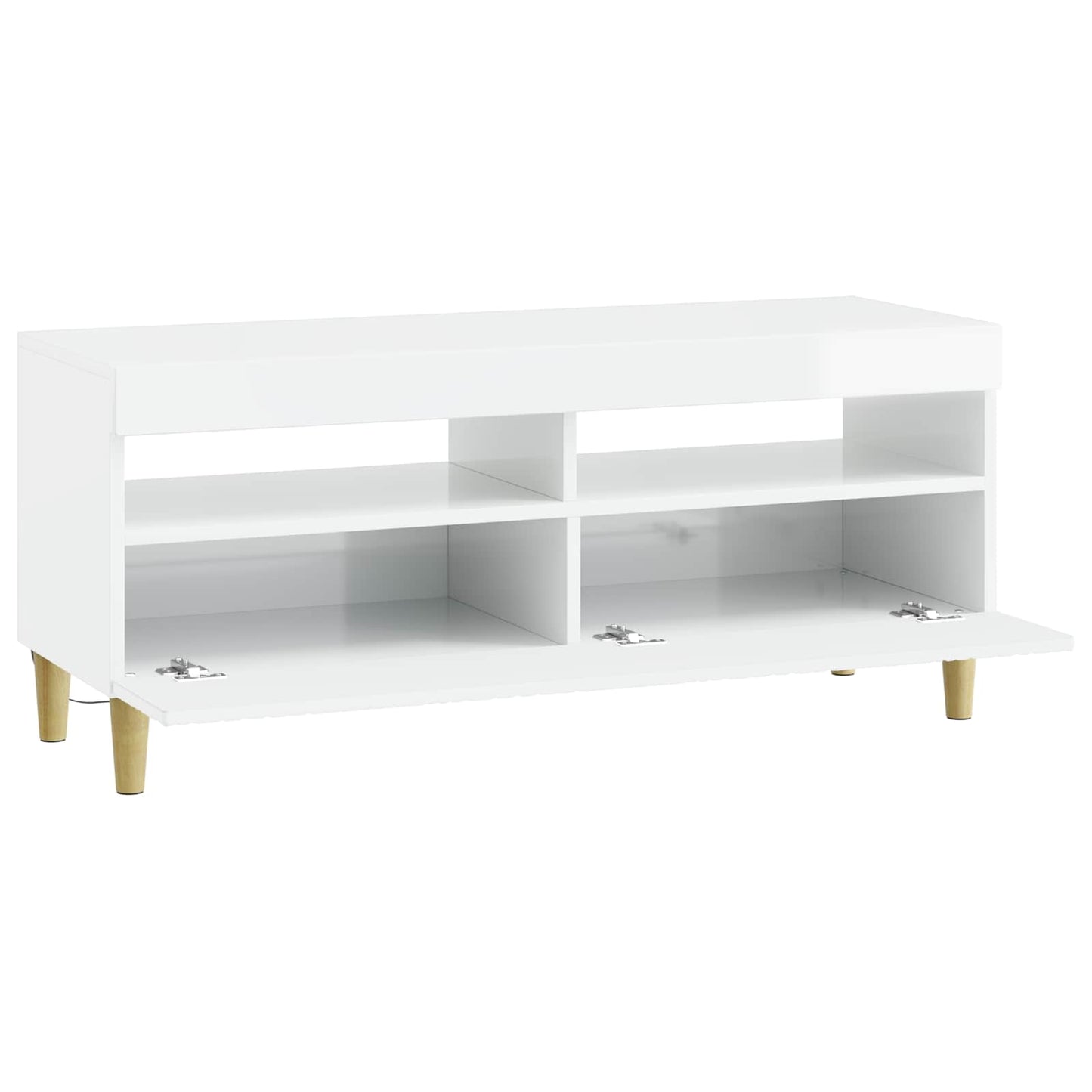 LED tv-meubel Hoogglans Wit Bewerkt hout