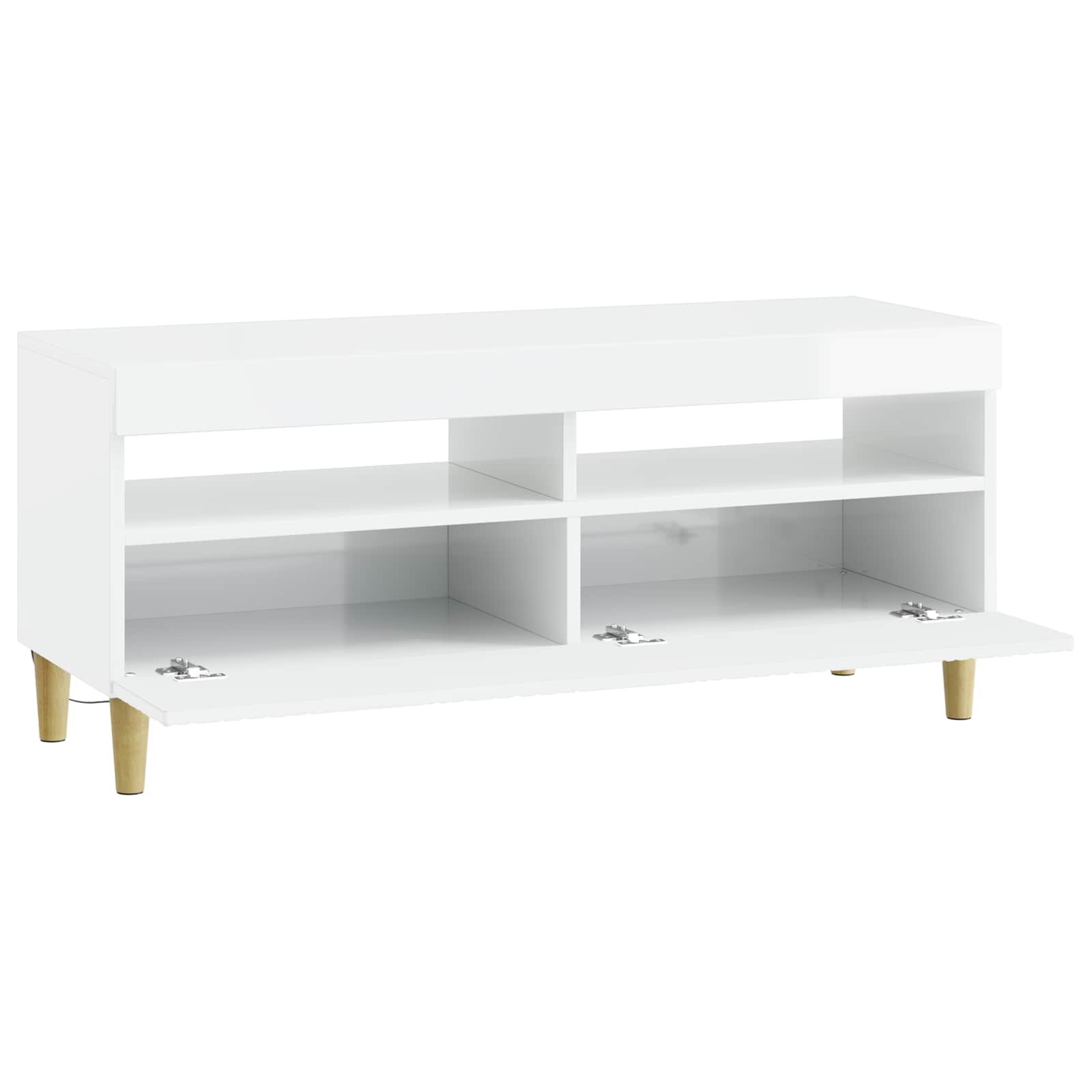 LED tv-meubel Hoogglans Wit Bewerkt hout