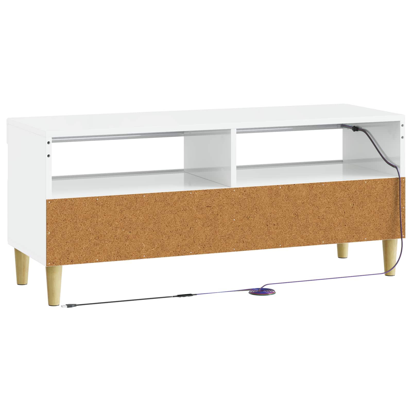 LED tv-meubel Hoogglans Wit Bewerkt hout