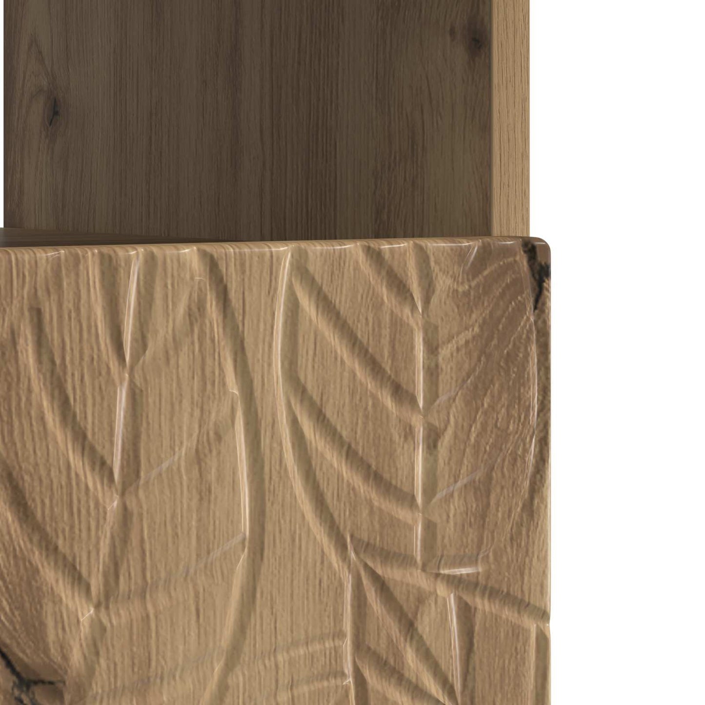 LED tv-meubel Artisanaal eiken Bewerkt hout