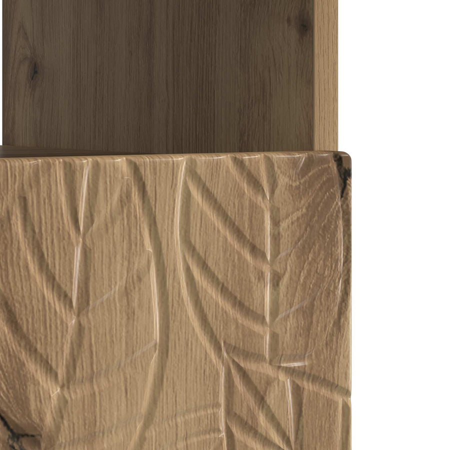 LED tv-meubel Artisanaal eiken Bewerkt hout