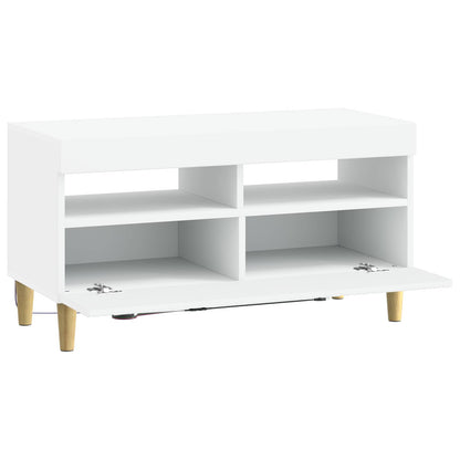 LED tv-meubel Wit Bewerkt hout